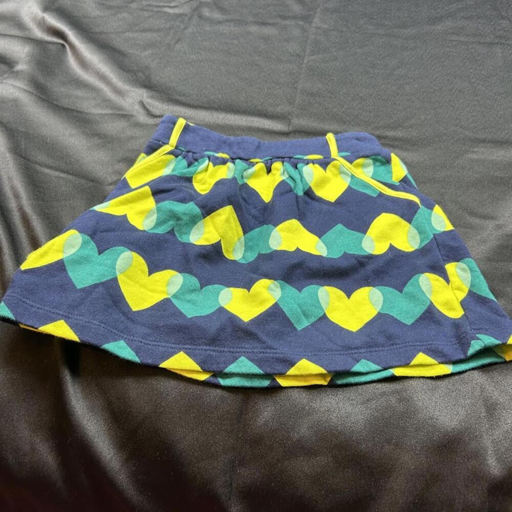 Crazy 8 GIRLS Blue Skirt with Green Hearts Size 5T